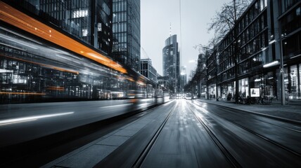 Fototapeta premium Futuristic Smart City with Green Rooftops and Modern Buildings