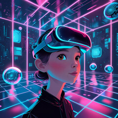 Futuristic Room With VR Technology Elements