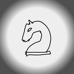 black and white horse icon
