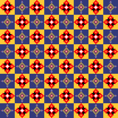 blue Geometic fabric pattern background textile