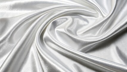 Obraz premium Elegant white satin fabric with luxurious draping and soft sheen
