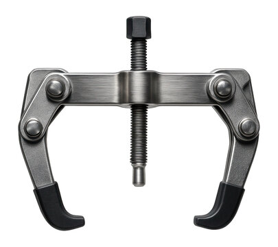 Heavy-duty bearing puller with forged steel arms for construction equipment maintenance.