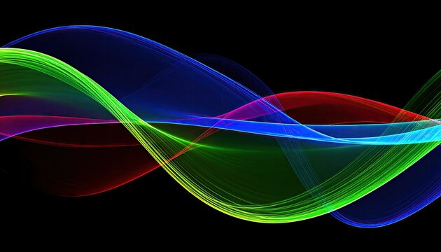 Abstract swirling colors on black background