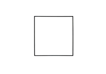 A simple black square outline on a plain transparent background