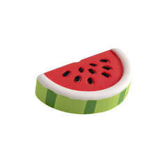 Red Watermelon Slice Illustration on White Background
