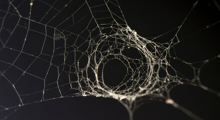 Intricate Spiderweb Design at Night