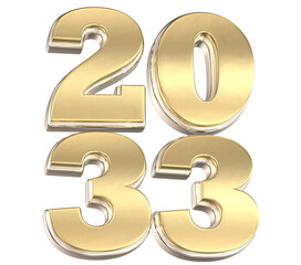 Number Gold Fore New Year 3D Render