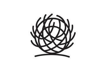 Obraz premium Tumbleweed silhouette vector on white background.01
