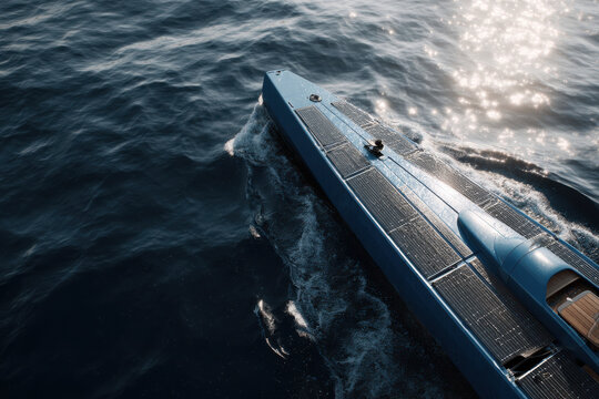 futuristic drones and robots designed for ocean cleanup showcasing advanced technology and sleek forms