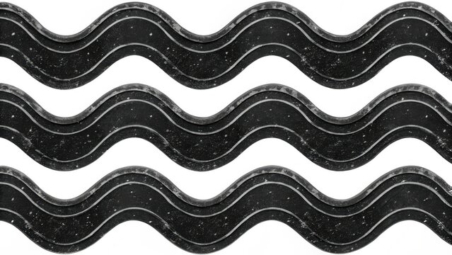 Abstract black and white wavy lines pattern with textured surface