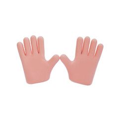 Two hands raised in the air, a sign of success or other joyful event. Vector illustration in 3d style on isolated white background