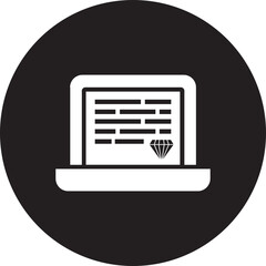 document icon on square internet button