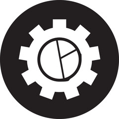 gear icon on metal button