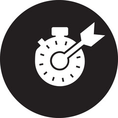 clock icon on round internet button
