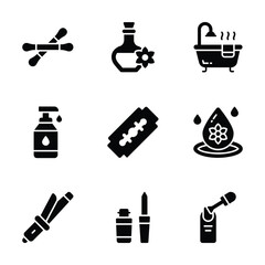 Check this modern collection of spa and beauty glyph icons