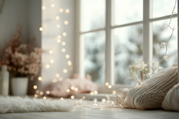 minimalist christmas celebration scene in usa featuring elegant scandinavianstyle string lights