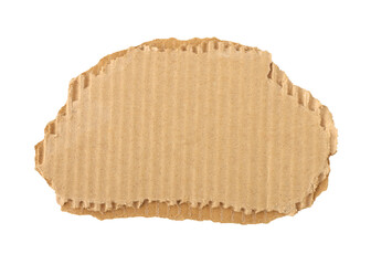 Brown cardboard torn paper edge sheet isolated on transparent background