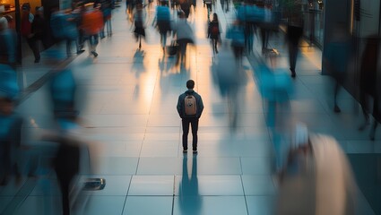 A person standing with brown leather shoes, wearing mismatched socks—one with blue polka dots and the other with red socks featuring black bunnies, paired with cuffed denim jeans 