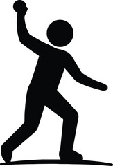 Silhouette person throwing ball overhead sports activity vector Illustrator