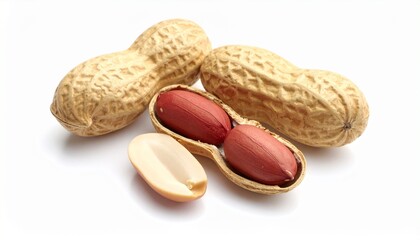 peanuts on white background