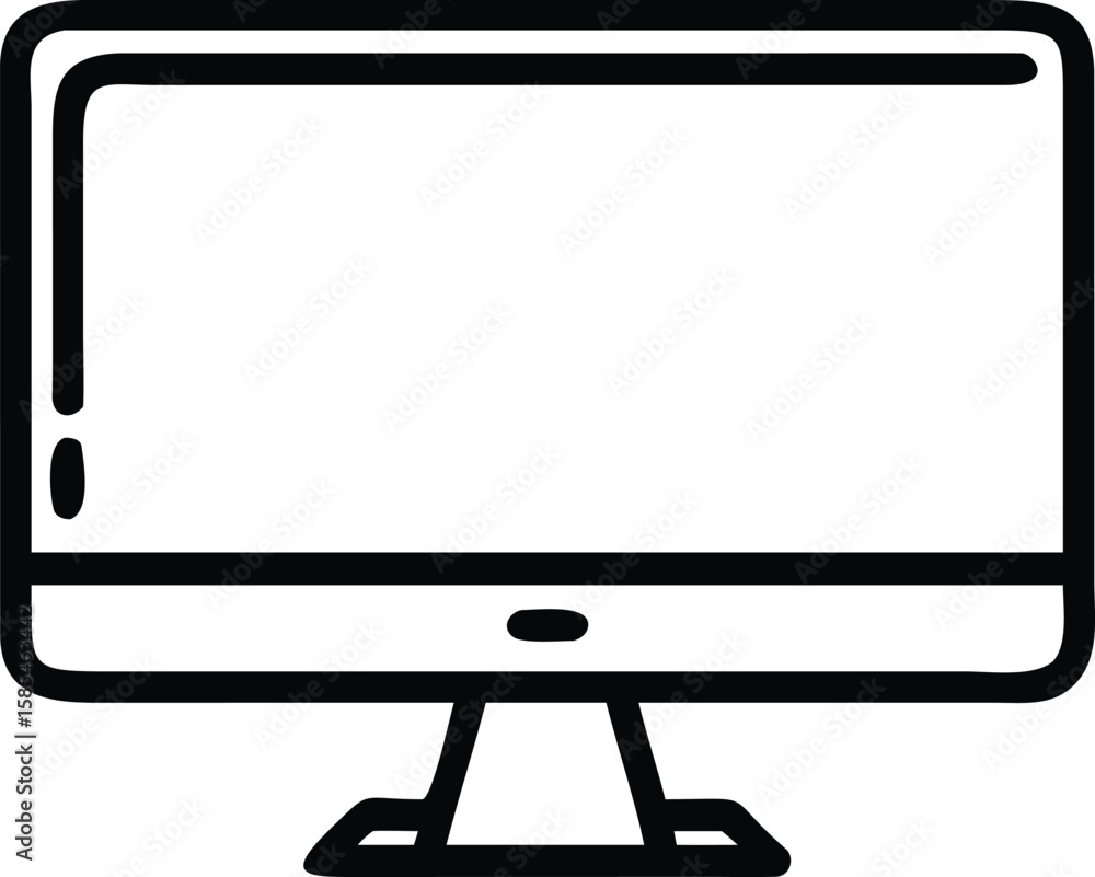 Poster computer monitor line icon for ui design and website development material
