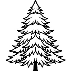 Minimal Pine Tree Outline Vector