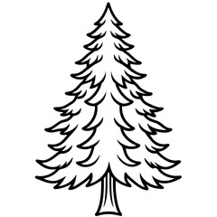 Minimal Pine Tree Outline Vector