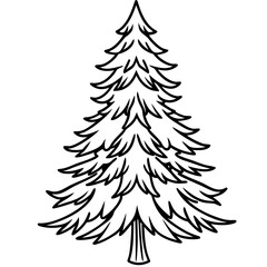 Minimal Pine Tree Outline Vector