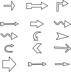 Vector set of arrow icons for web design