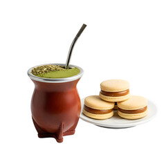 Yerba mate and alfajores isolated setup