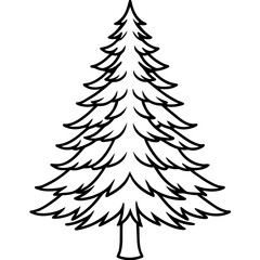 Obraz premium Minimal Pine Tree Outline Vector