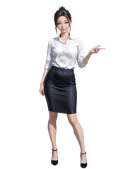 立ち姿の女性の販売員