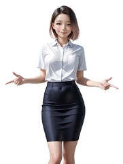 立ち姿の女性の販売員