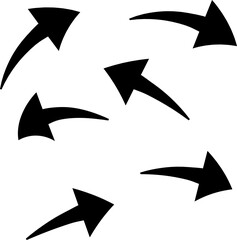 A collection of diverse arrow icons, symbols, and 3D vector illustrations for web design and business concepts, indicating direction like up, down, and recycle signs