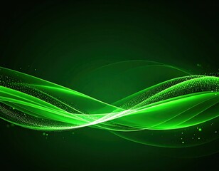 Abstract glowing green waves (2)