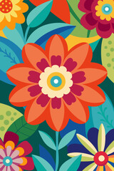 Vibrant Floral Pattern colorful flowers