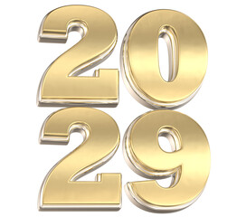 Number Gold Fore New Year 3D Render