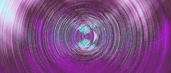 Abstract purple swirl texture background with shiny turquoise circular motion