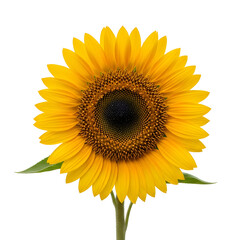 Fototapeta premium Radiant yellow sunflower on a black backdrop