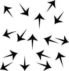Seamless pattern with origami star and arrow icons