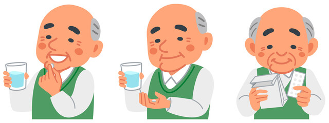 おじいちゃんシリーズ「薬を飲む」