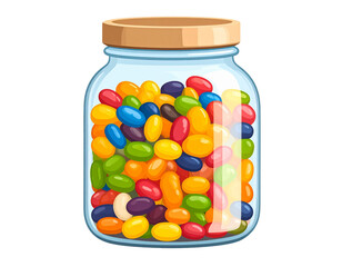 Jar of colorful sweet jelly beans