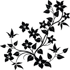 jasmine corner silhouette with delicate tendrils