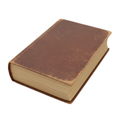 Antique leather bound book close up