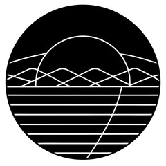 Retro Neon Sunset Vector