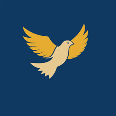bird logo ..Dove icon. Golden Dove Logo – Elegant Flying Bird Symbol for Peace or Spiritual Business Identity.