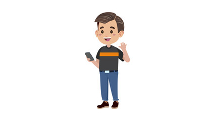 Using Smartphones Illustration – Transparent PNG