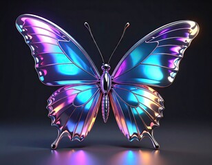 3D iridescent butterfly