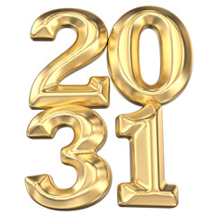 Number Gold Fore New Year 3D Render