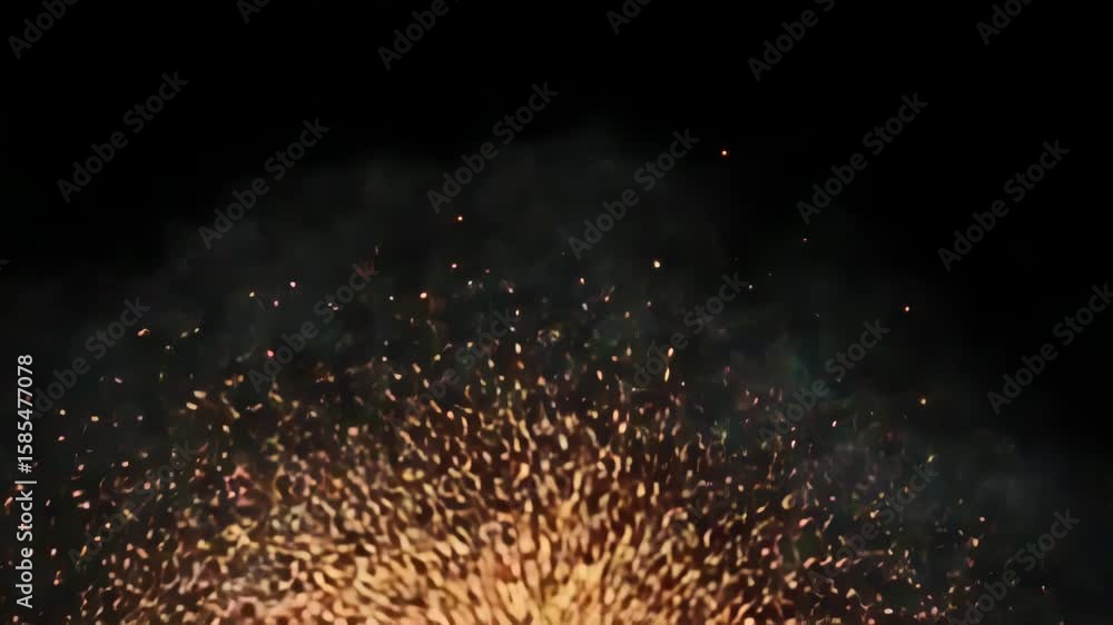 Aufkleber a burst of golden sparks illuminates the darkness, creating a captivating abstract display of light 